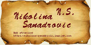Nikolina Sanadrović vizit kartica